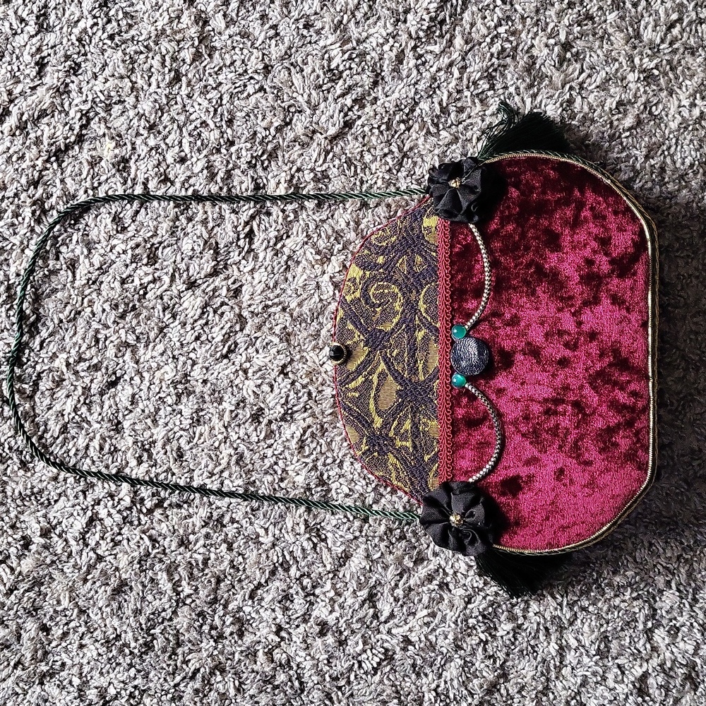 SALE-Elegant Velvet and Brocade Evening Bag